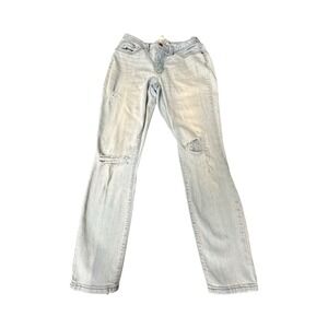 Universal Thread Jeans Womens 6/28S Light Wash Mid Rise Curvy‎ Skinny Distressed